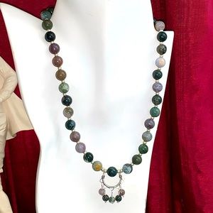 Handcrafted “Dream-watcher”  Multi Jaspers & 925 Necklace & Earring Set